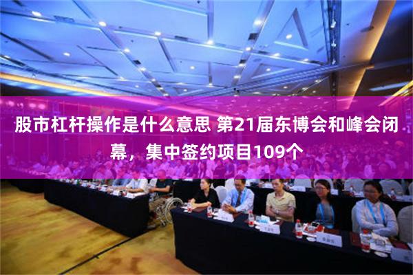 股市杠杆操作是什么意思 第21届东博会和峰会闭幕，集中签约项目109个