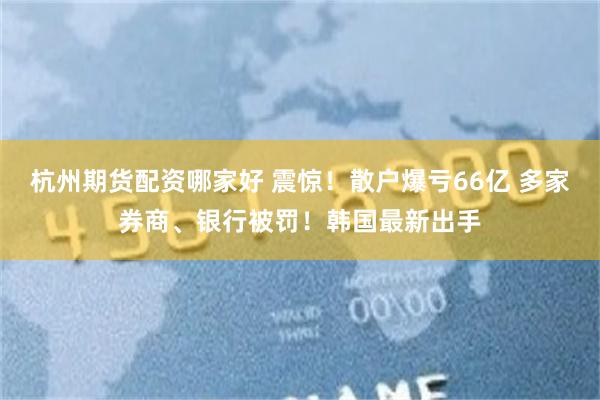 杭州期货配资哪家好 震惊！散户爆亏66亿 多家券商、银行被罚！韩国最新出手