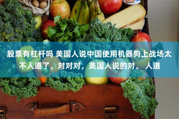 股票有杠杆吗 美国人说中国使用机器狗上战场太不人道了。对对对，美国人说的对。 人道